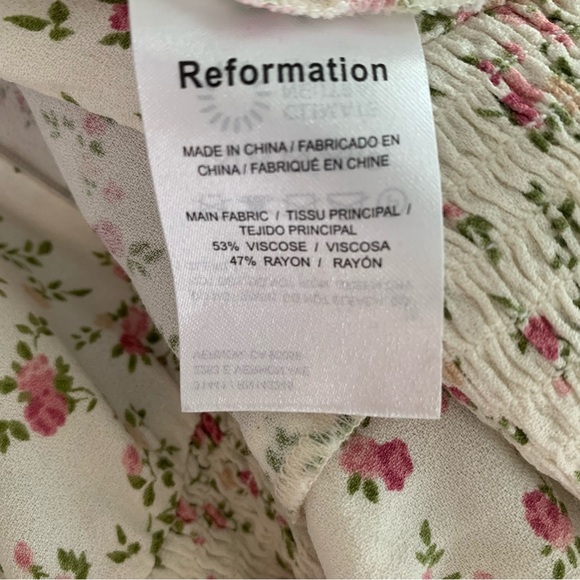 Reformation Ditzy Floral Milkmaid Puff Sleeve Mini Dress Size 12 Cottagecore - Picture 8 of 10